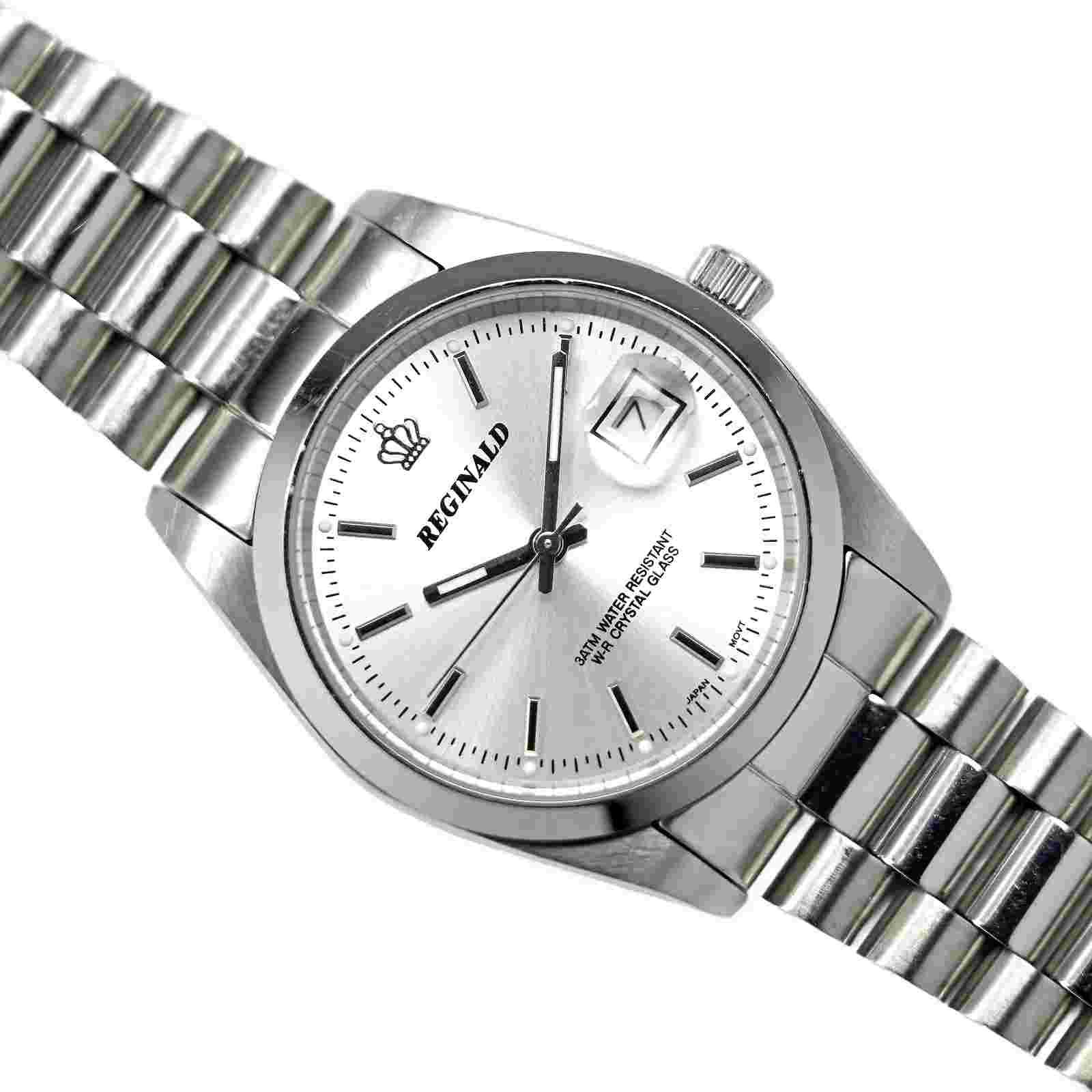 Reginald Vintage 90's Mens Stainless Steel Watch 36mm Screwdown Water Resist