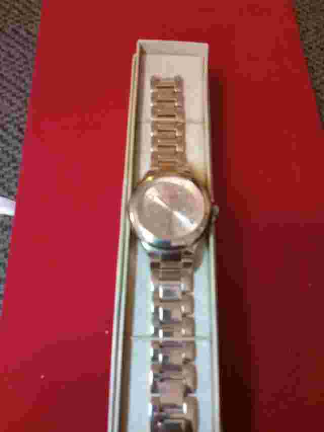 R.J. Graziano Watch Womens 38mm Gold Tone Case Dial Band Quartz Analog
