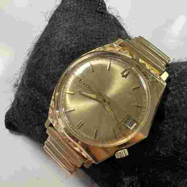 ACCUTRON "TOMAHAWK" 218 TUNING FORK 14K SOLID GOLD MEN'S WATCH RUNNING