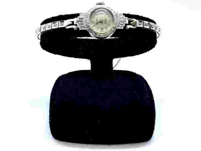 LADY'S NASTRIX PLATINUM WHITE GOLD & DIAMOND WATCH WITH 17 JEWEL SWISS INCABLOC