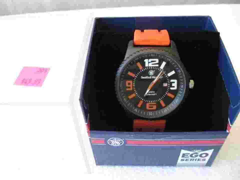 Smith & Wesson Mens Sww-lw6083 Ego Bold Large Black Dial Rubber Band Watch Multi-colored