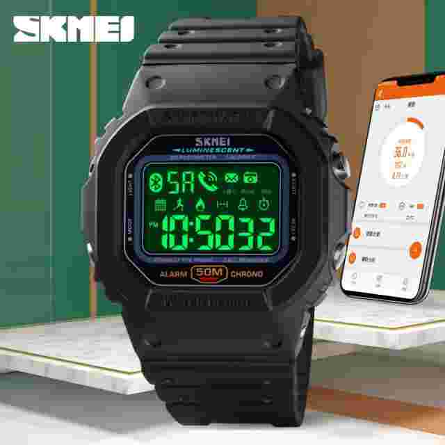 SKMEI Watch for Men Pedometer Calorie Tracker Bluetooth Wristwatch Smartwatch