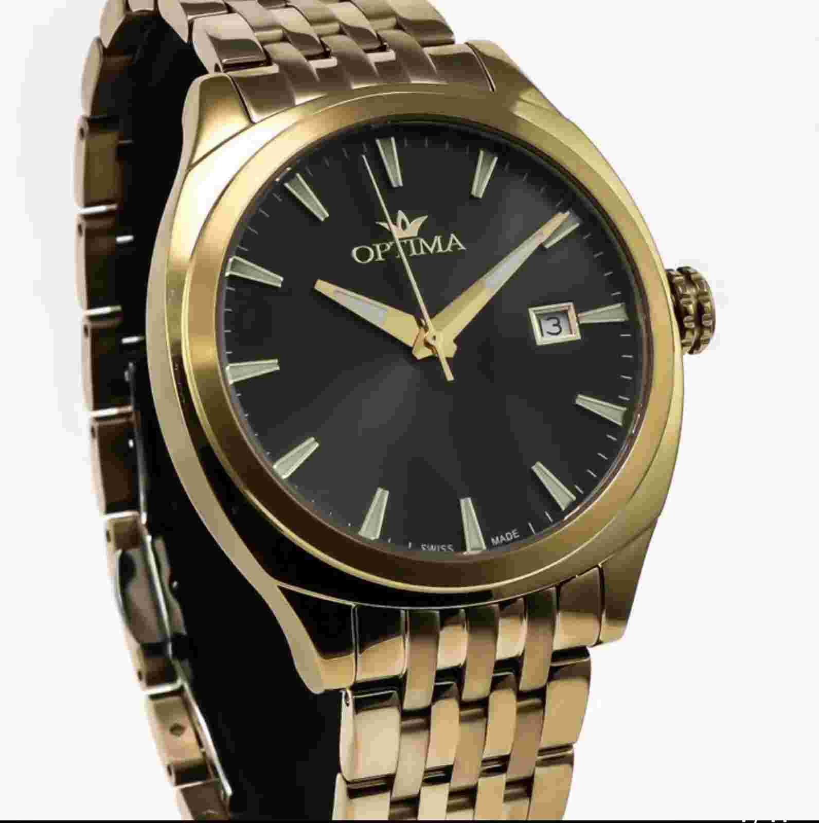 Optima • Swiss Watch • Stainless Steel & PVD Gold Quartz • 41mm • 5ATM • OSM485