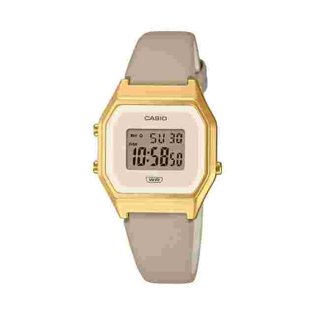 Casio LA680WEGL-5 Women's Leather Band Digital Wrist Watch | Vintage Design Wat
