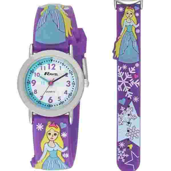Ravel Cartoon Snow Princess 3d With Timeteacher Dial Children's Quartz Watch Wit