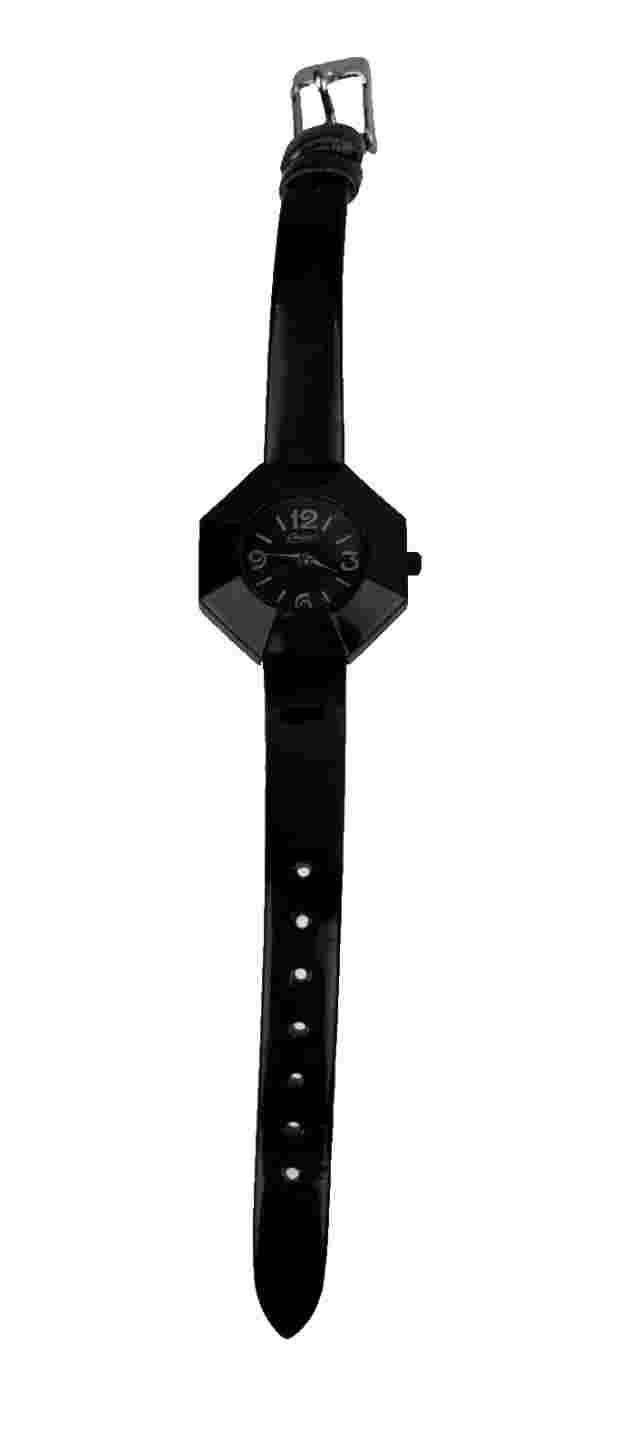 Candie's CAN211 Octogon Shaped Black Dial - Bezel-Band Women's Watch New Battery