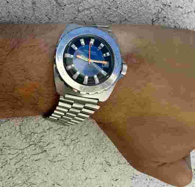 Vintage Mirexal Superautomatic 300 Meters 1000 Feets Diver S.steel Watch Blue