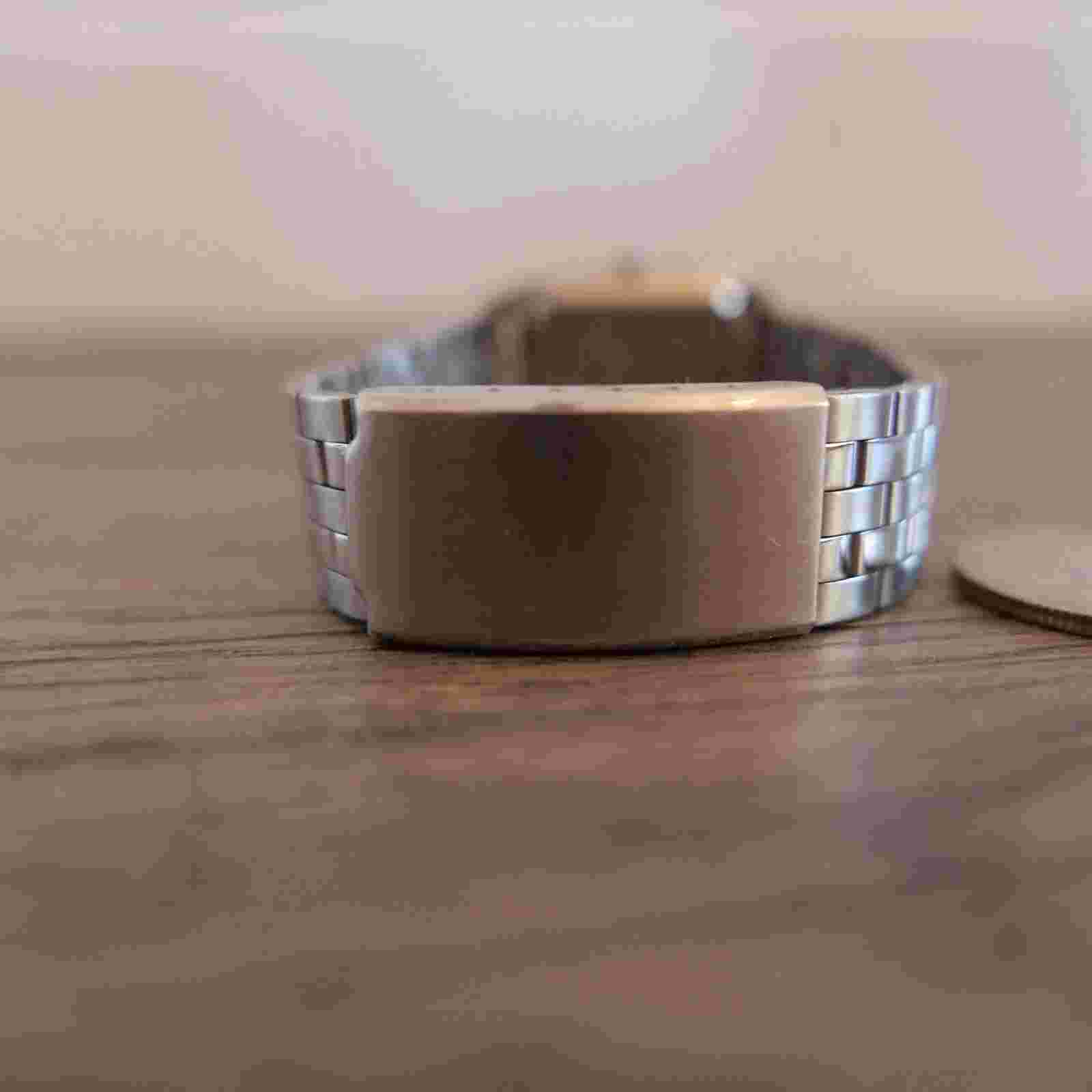 Square Kathie Lee Rectangle Watch Silver Tone Stainless Steel 2713 SR626SW !!!