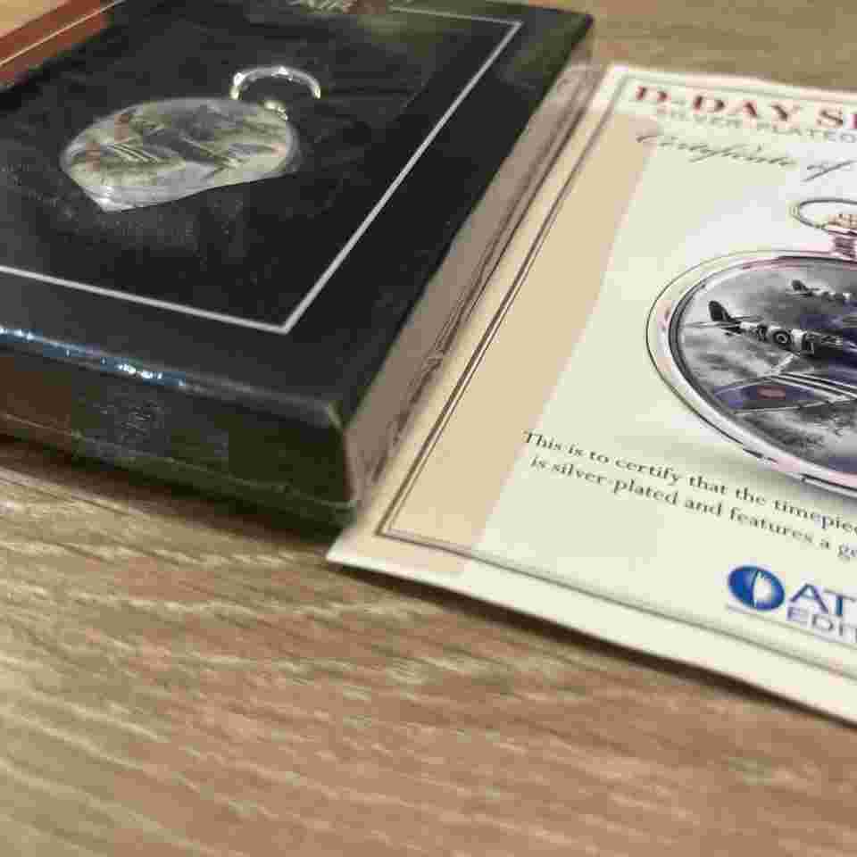 Aces of the Air D-Day Spitfires Silver-Plated Pocket Watch