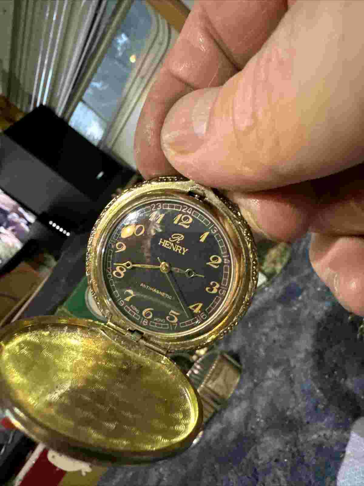 Pocket watches Wind Up One Is A Henry The Other. Cariole