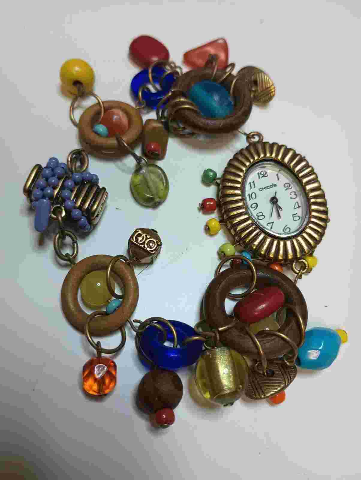 Vintage Chico’s Fashion Stretchy Tinket Bracelet Ladies Watch