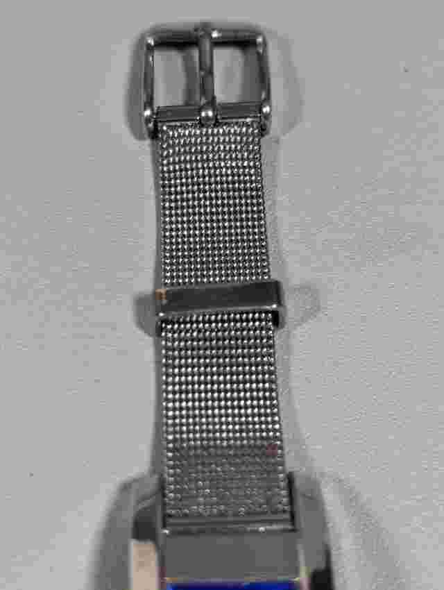 Limited Too Rainbow Dial Rectangle Silver Tone Case Stainless Steel Band Watch