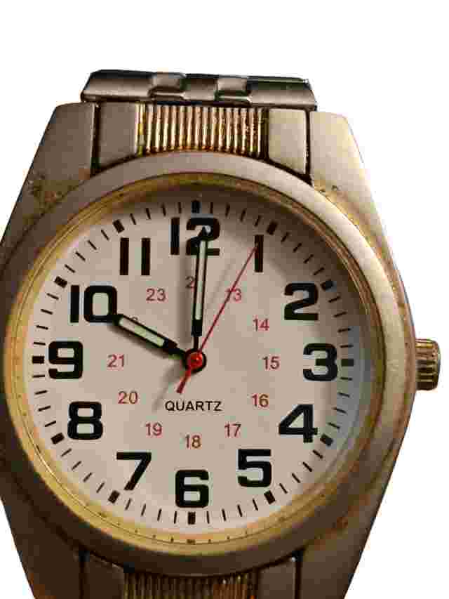 VINTAGE PURITAN Mens WRISTWATCH PUR60487W STAINLESS LINK BAND QUARTZ Not Tested