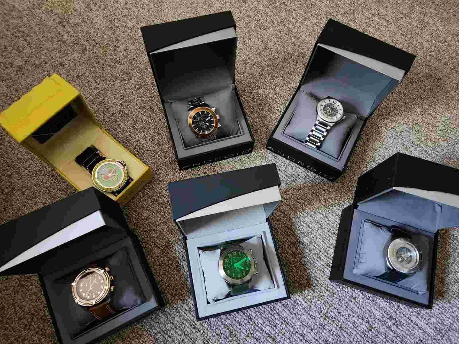 NEW mens HEAVY DUTY android DIVE/LEATHER BAND STAINLESS STEEL watches