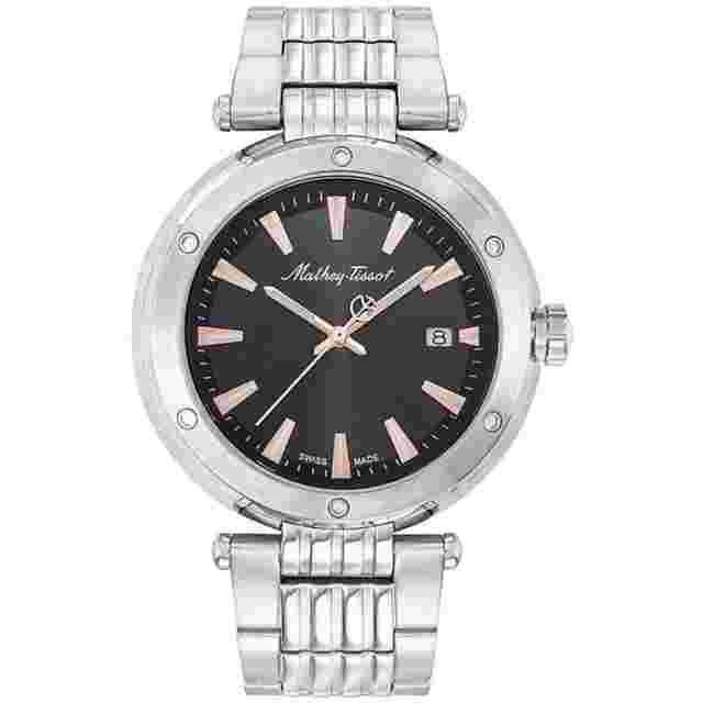 Mathey Tissot Mens Neptune Black Dial Stainless Steel Quartz Watch H912RRN
