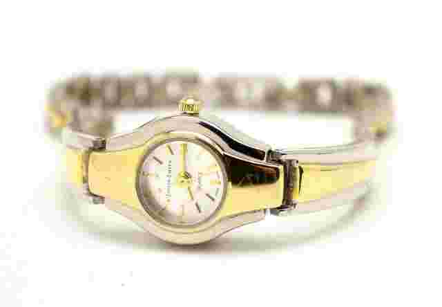 Jaclyn Smith Gold/Silver Tone Small Round Dial Women's Watch NEEDS Battery