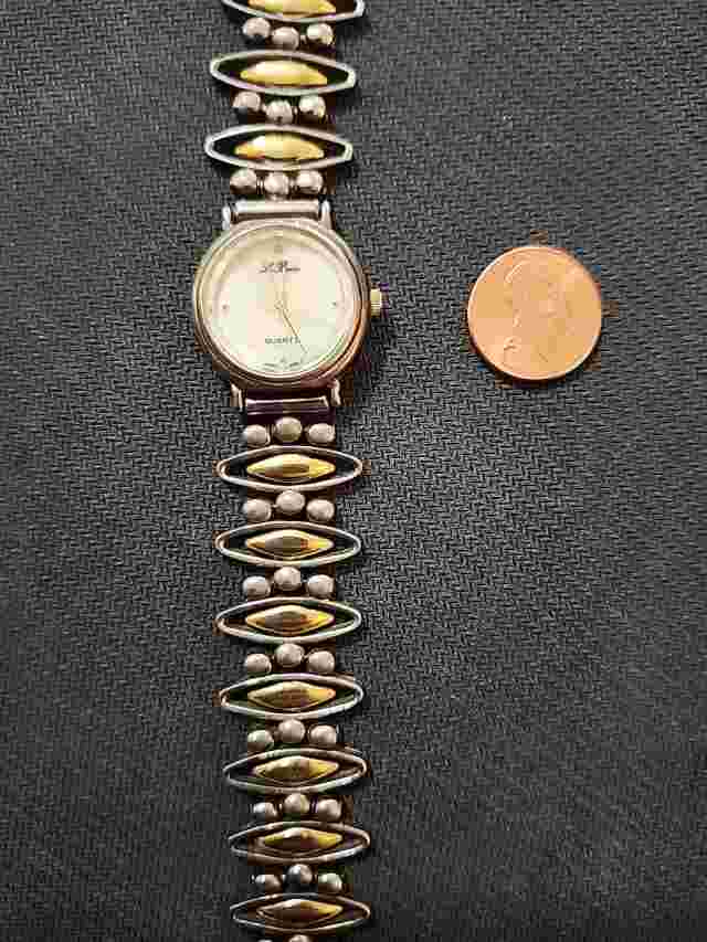 Ladies Le Baron Elegant Round Silver And Gold  Two Tone Bracelet