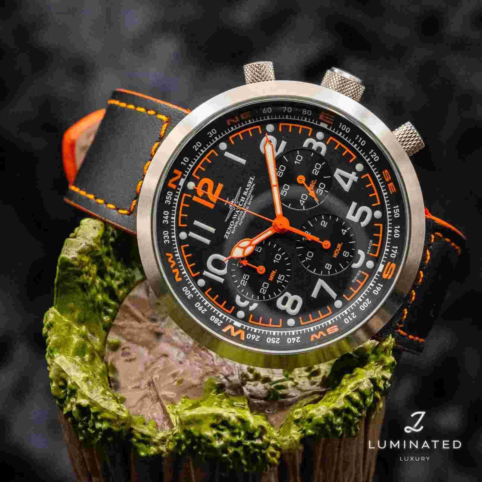 Zeno Men's 'Rondo' Chronograph Black Dial Automatic Watch B560-A17