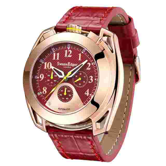 Lim Ed Swan & Edgar Hand Assembled Crusader Automatic Red SE1551 New in Box