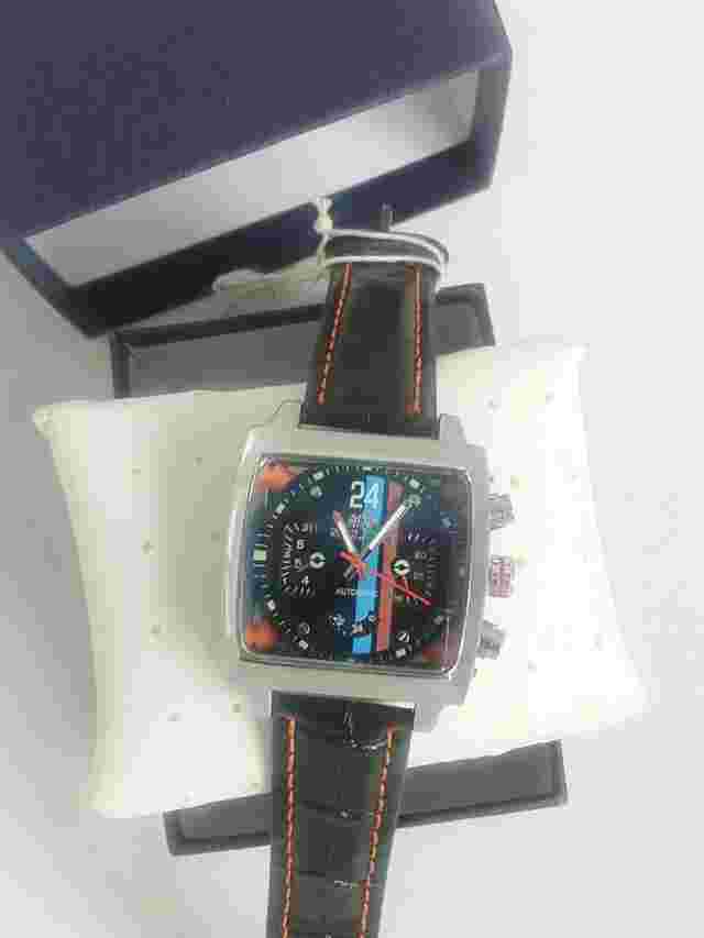 Watch Classic Car Birthday Present New + Boxed Chrome +Leather Strap