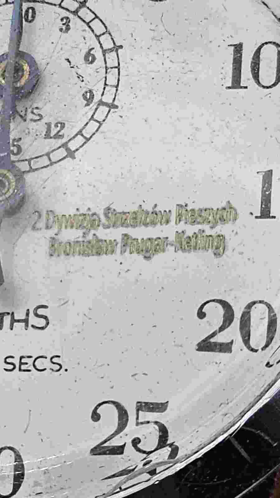 STOP WATCH MECHANICAL POLISH BRONISLAV PRUGAR 2 INFANTRY RIFLE DIVISION WW2