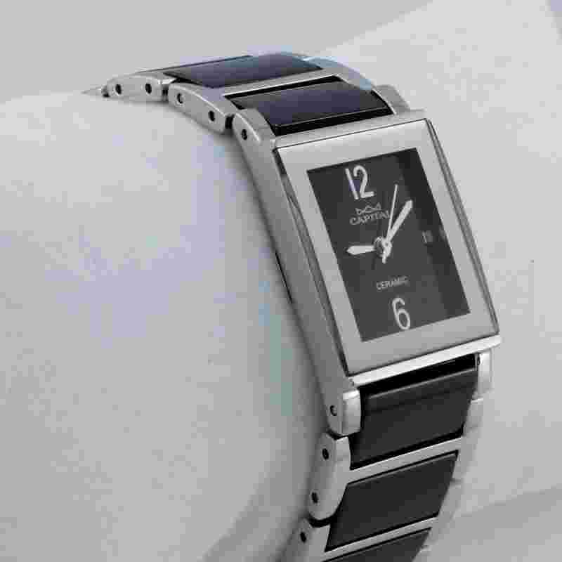 Women's CAPITAL WATCH Steel Case and Bracelet, Ceramic Inserts - Quartz