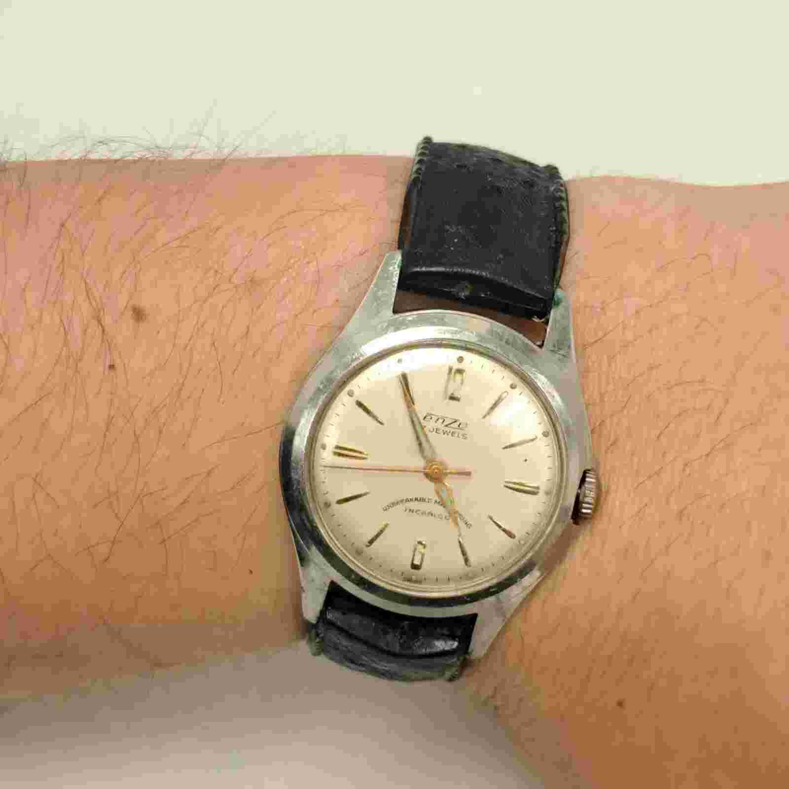 vintage Enzo mens wristwatch incabloc 17 jewels Mechanical Works Wind Up