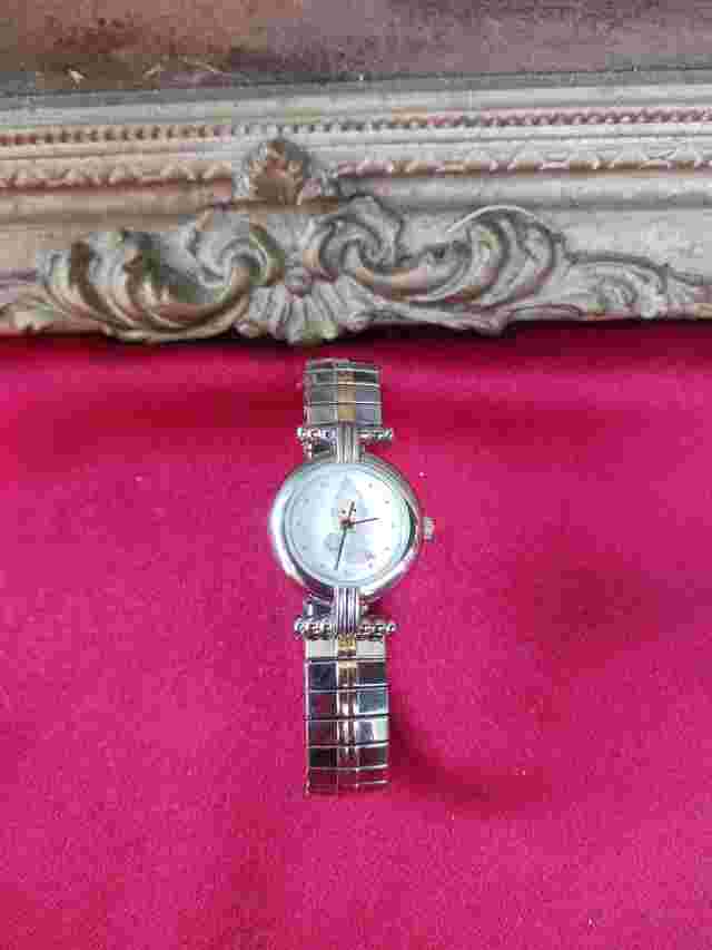 VTG Prescious Moments Valdawn 0350 Ladies Silver Watch Hello Lord It's Me Again