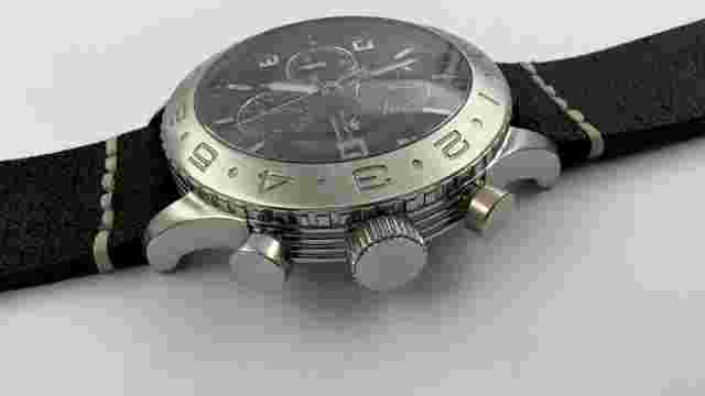 PHILIP WATCH Chronograph Cal Valjoux 7750 Automatic Black Waffle Dial - 48 mm