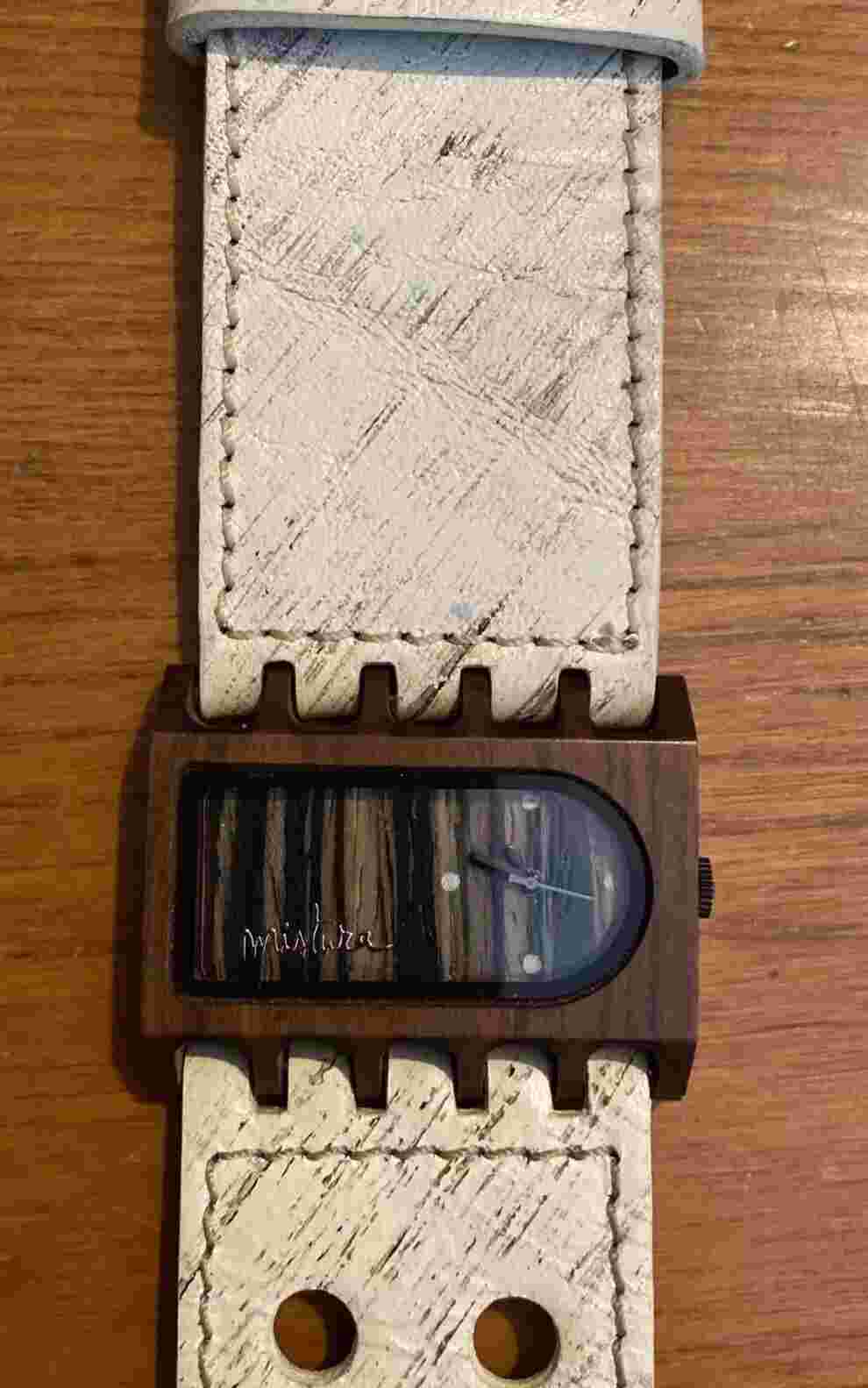 Mistura Watch Original Rare Time Piece Fine Woods Leather Band Tested.