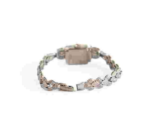 Ladys 14k White Gold Vintage Hamilton Diamond Watch