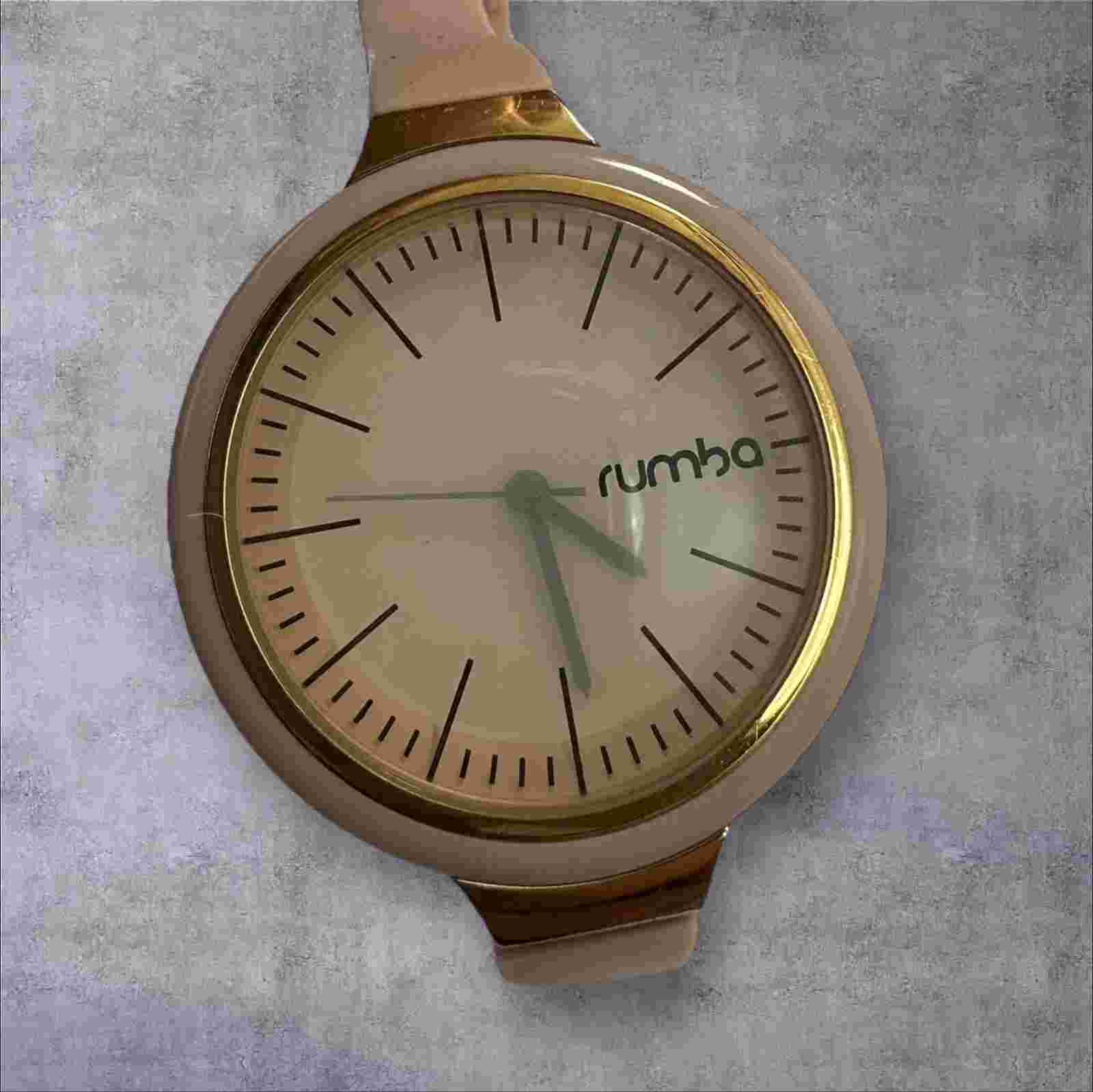 Women’s Rumba Time Gold Tone Round Orchard Watch with Pink Silicone Strap