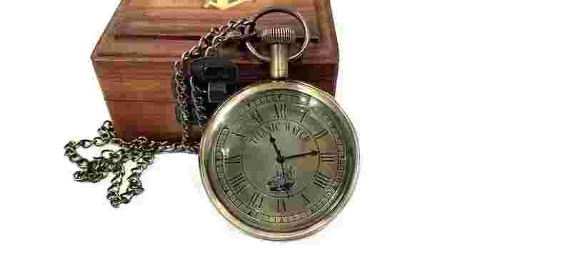Vintage Nautical Antique Titanic Ship pocket watch brass with box nautical gift