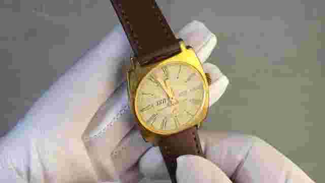 Vintage USSR Gilded mens watch POBEDA Zim 26th Congress CPSU Soviet ПОБЕДА⌚💥