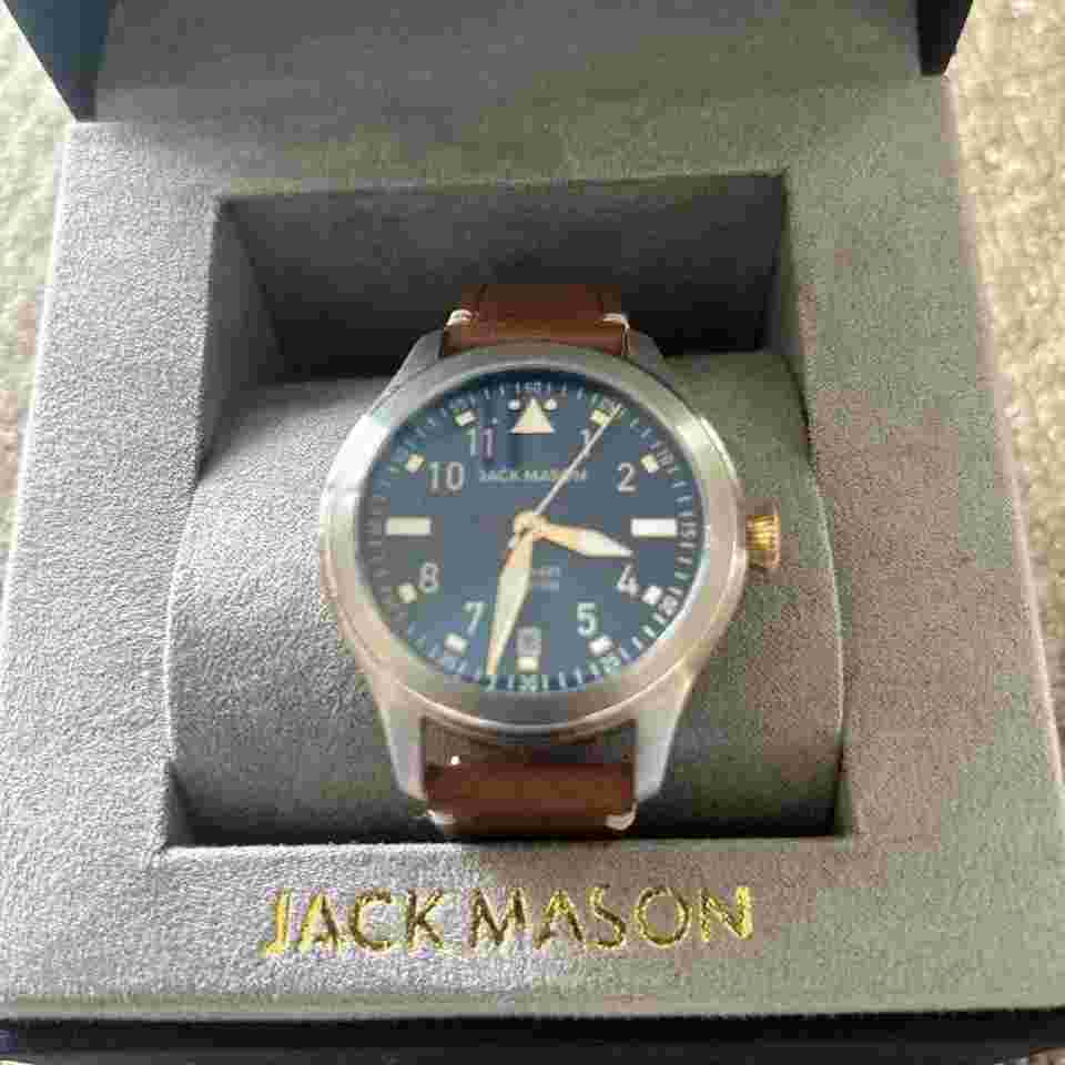 JACK MASON AVIATION JM-A401-007 Quartz 38mm Navy Leather Japan Ltd. Ed. #ME03