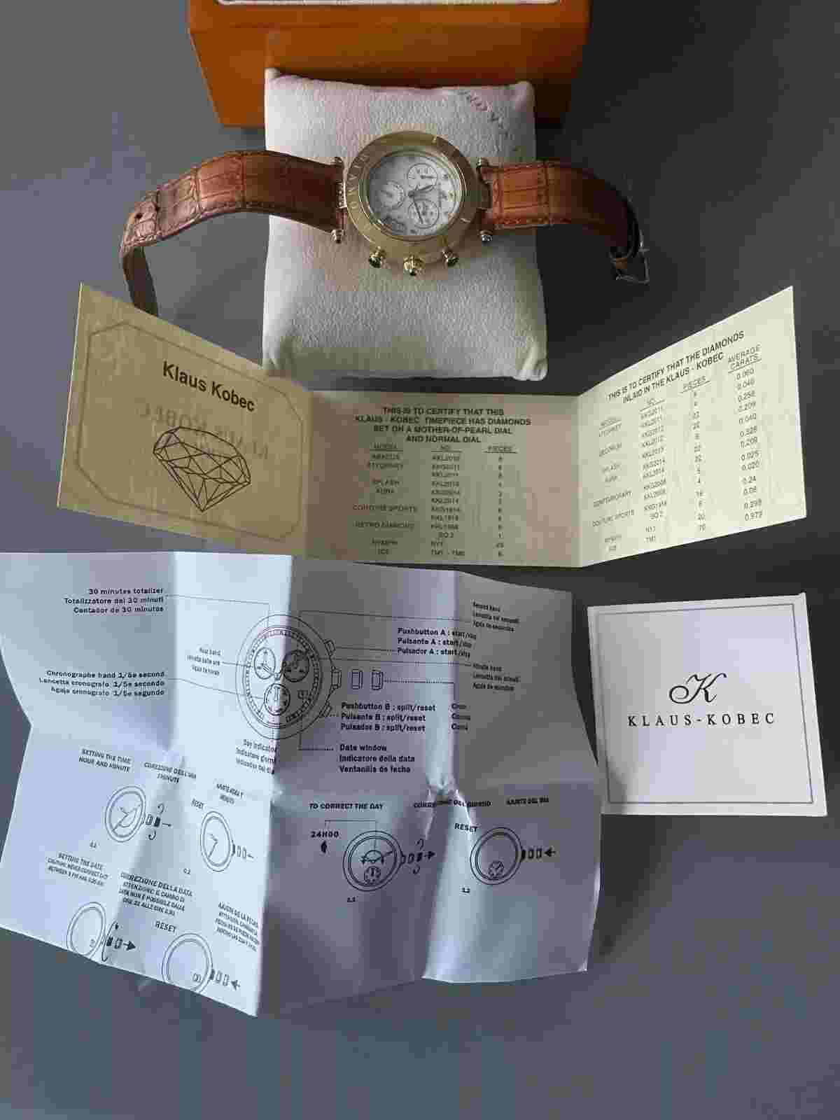 Vintage Klaus Kobec men’s chronograph watch Diamond