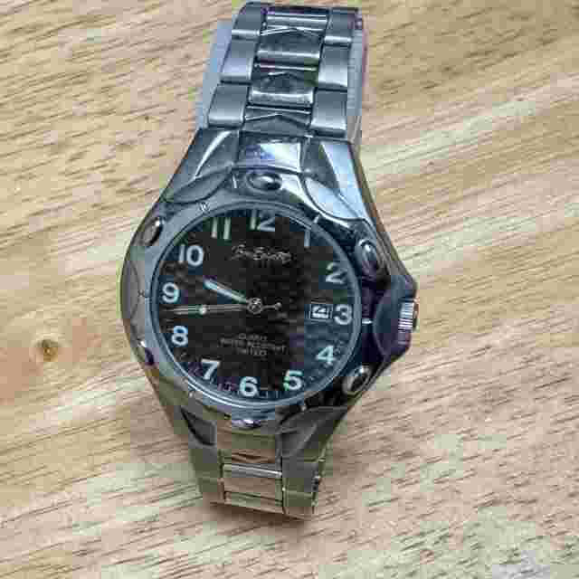 BUM Equipment Quartz Watch Men 30m Silver Black Japan Movt Date New Batter 7.75"