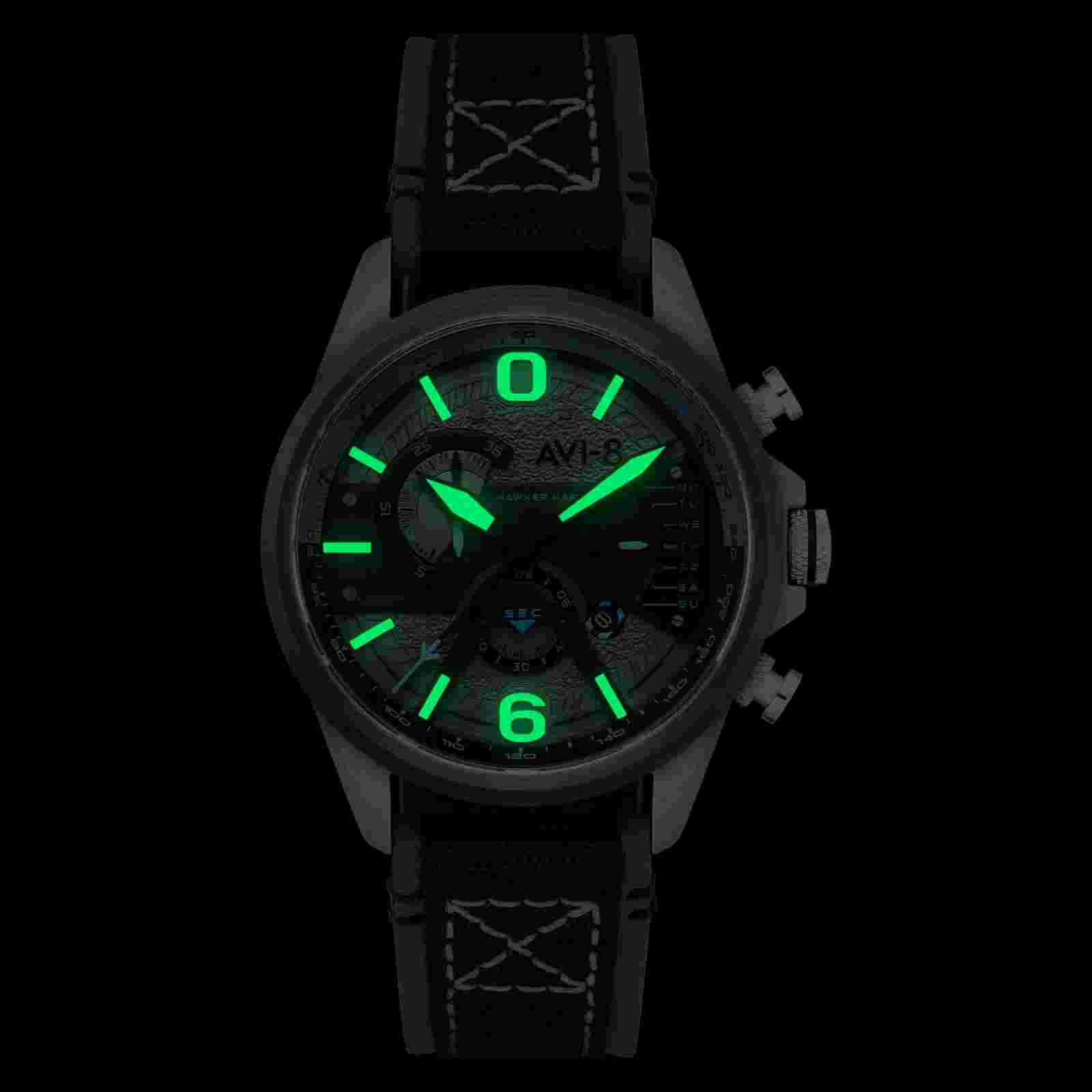 AVI-8 AV-4056-08 Mens Watch Hawker Harrier Dual Retrograde Chronograph 44mm 5ATM