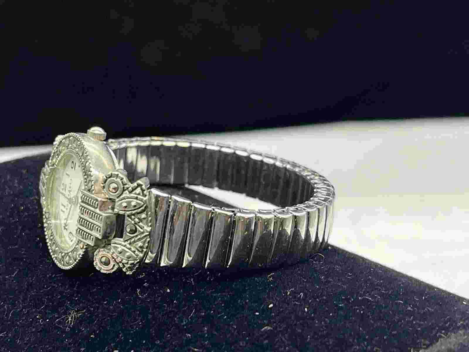 L.A. Express LAX545 Silver/Rhinestone Art Deco Women's Watch