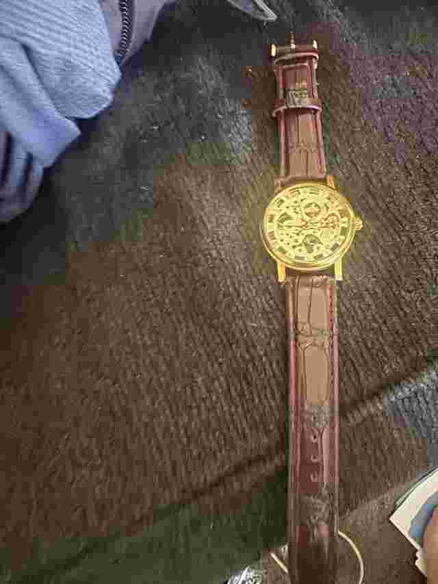 Sewor Skeleton Gold & Silver Tone Mechanical wrist watch