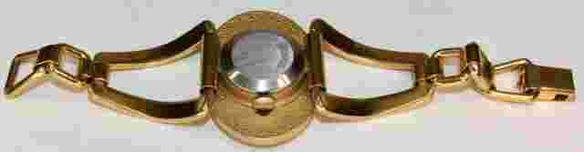 VTG Lausanne Swiss gold color women’s manual winding 17j bracelet watch runs