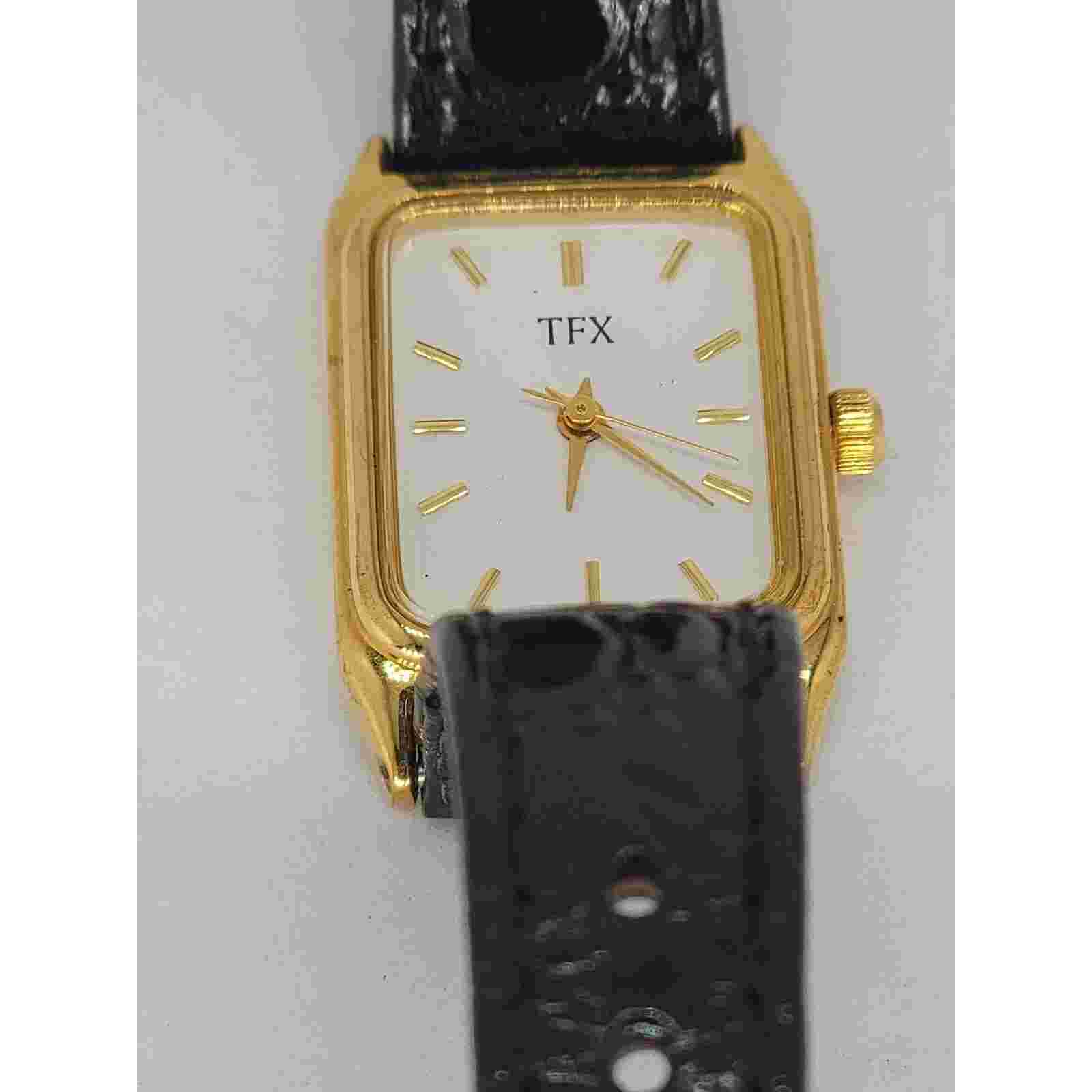 Ladies TFX Bulova Stainless Steel Back Gold Plated Watch