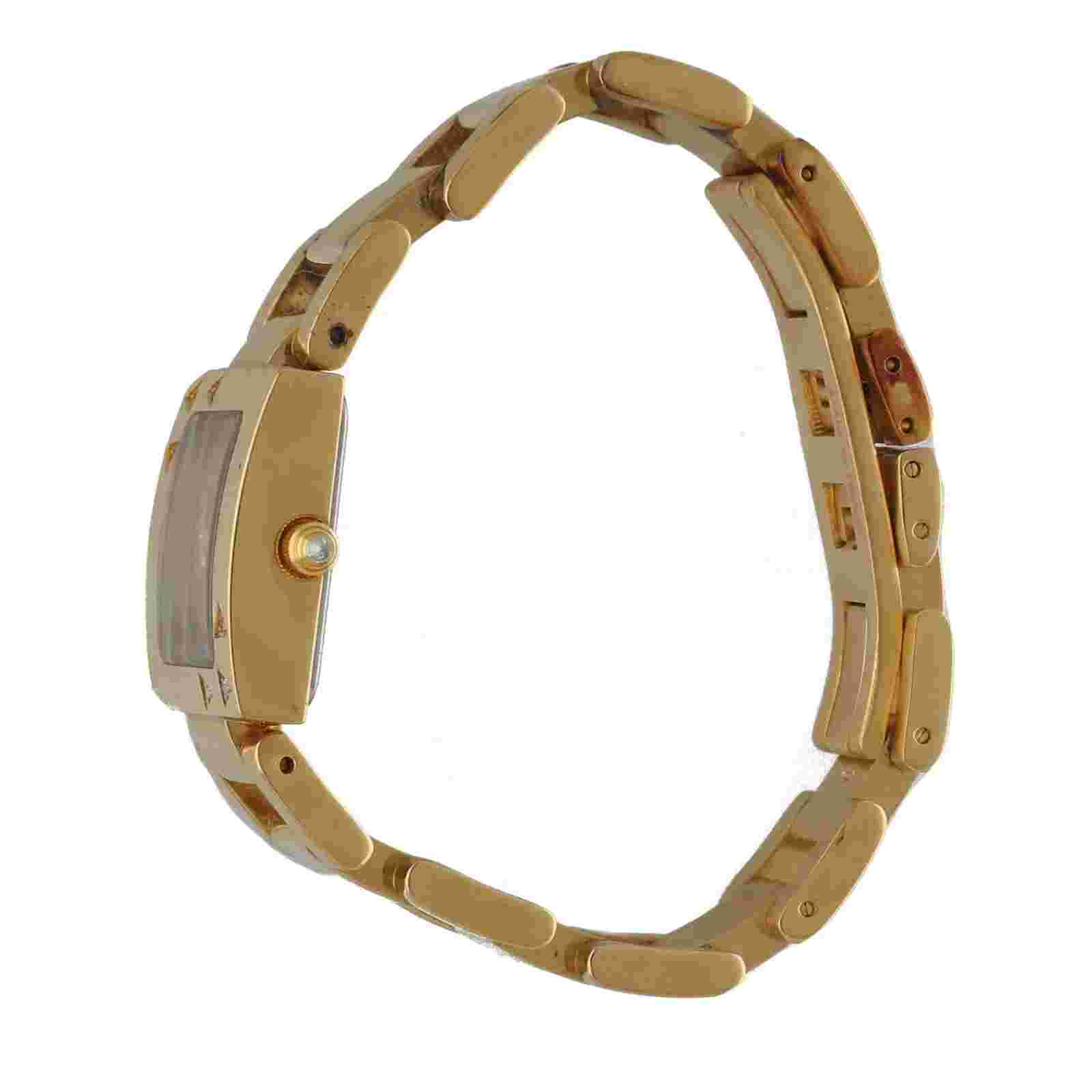 Klaus-Kobec Rectangle Gold Plated Steel Wooden Dial Quartz Women's Watch