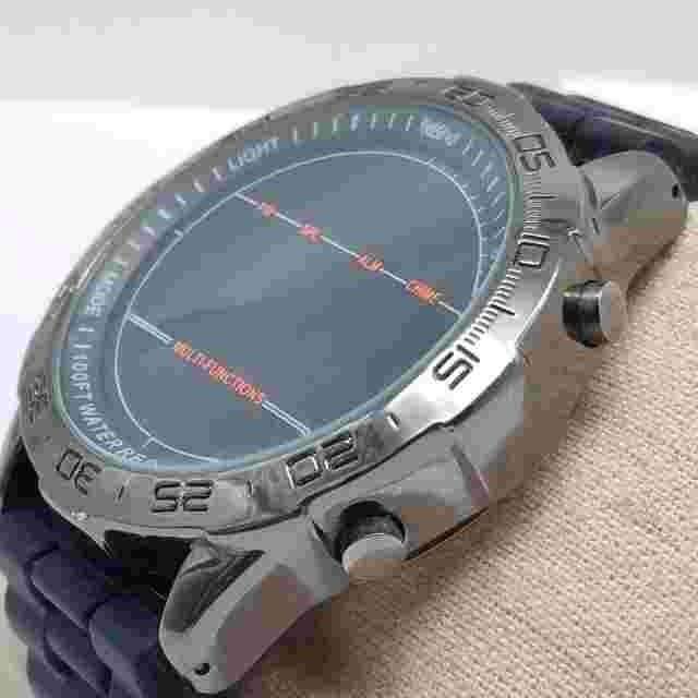 47mm WR 100 ft. Men's MOSSIMO Black Case Multifunctional Digital St .Steel Watch