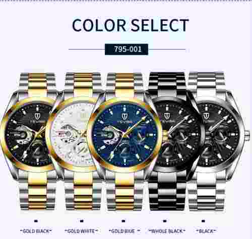 Tevez fashion men's fully automatic mechanical wrist watch