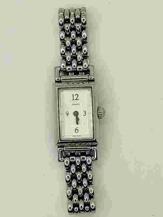 Womens Coach 0820 8.487.281 Rectangle Tank Analog Quartz Swiss Watch lot