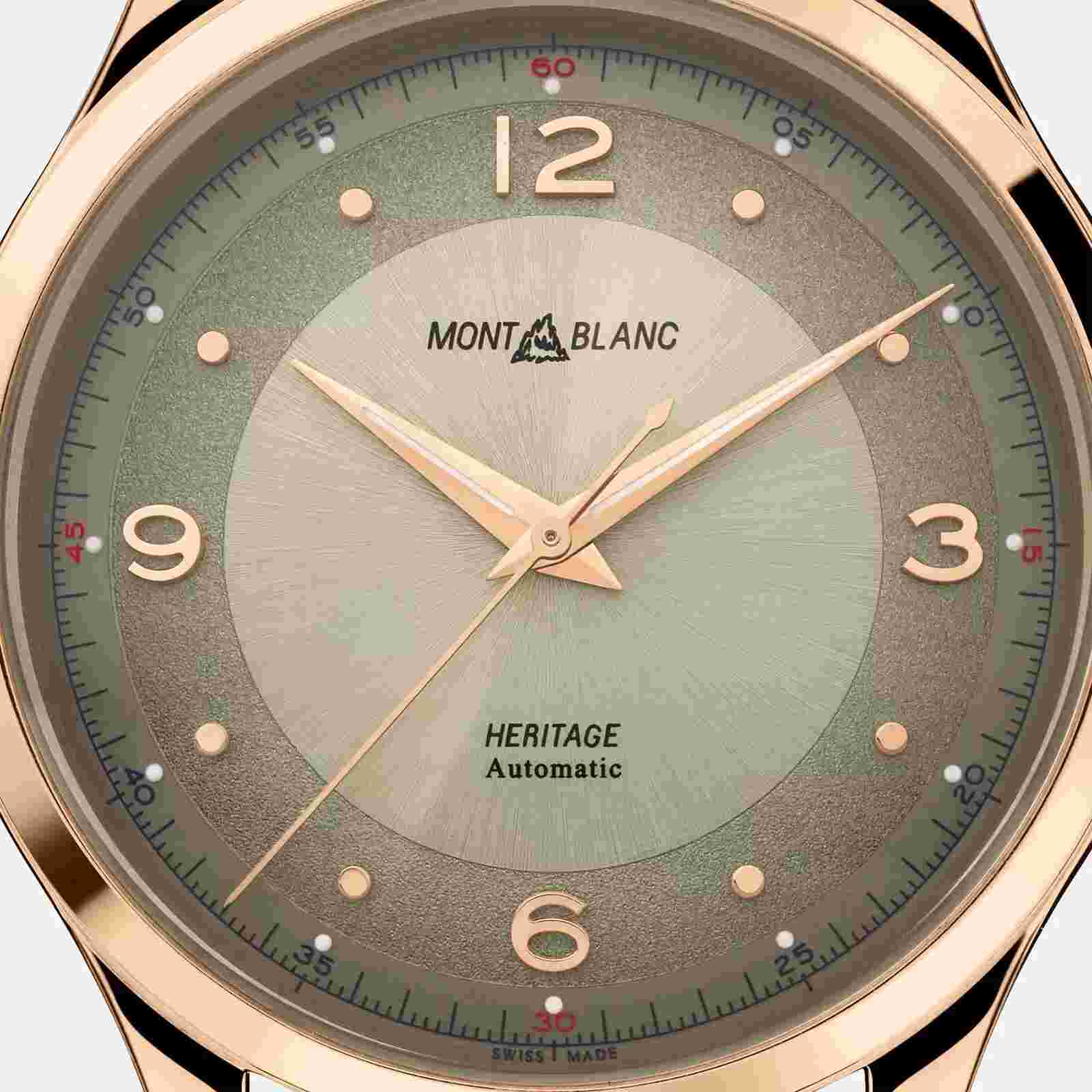Montblanc Heritage Automatic 40mm 18K Rose Gold Leather Strap Watch (MB119946)