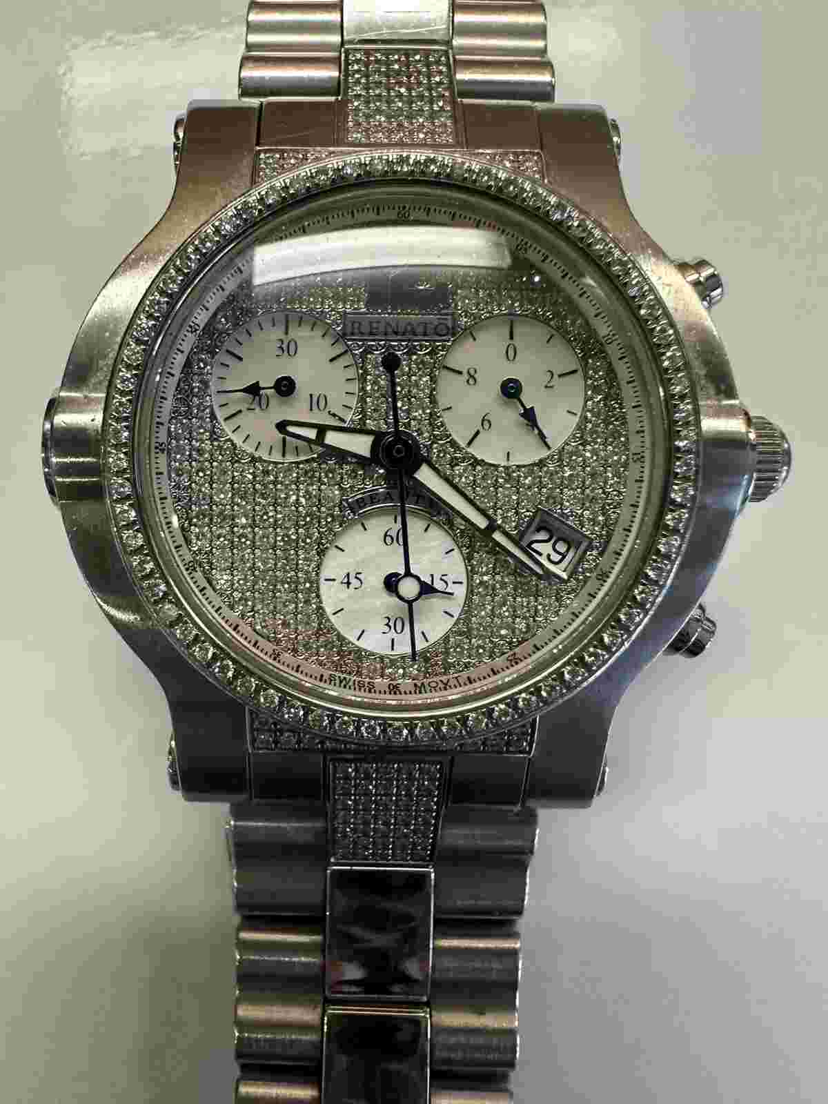 Renato Wilde Beast Diamond Chronograph Watch Beauty Collection 400 Natural Cut