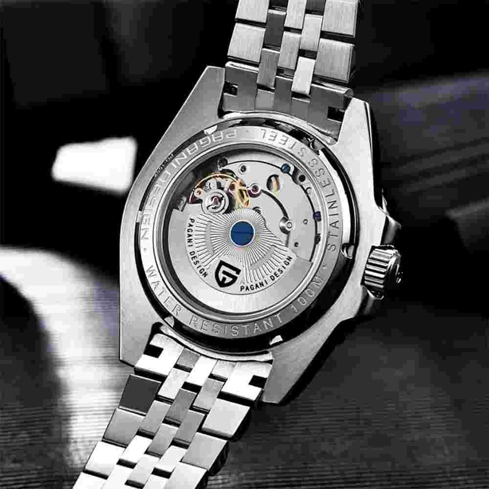 "Pepsi Dial" Automatic Watch -w- Sapphire Integrated Movement