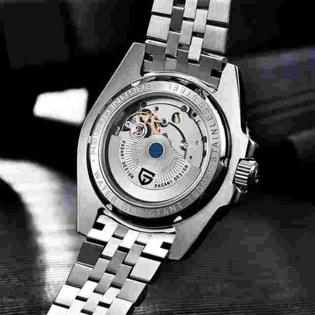 "Pepsi Dial" Automatic Watch -w- Sapphire Integrated Movement